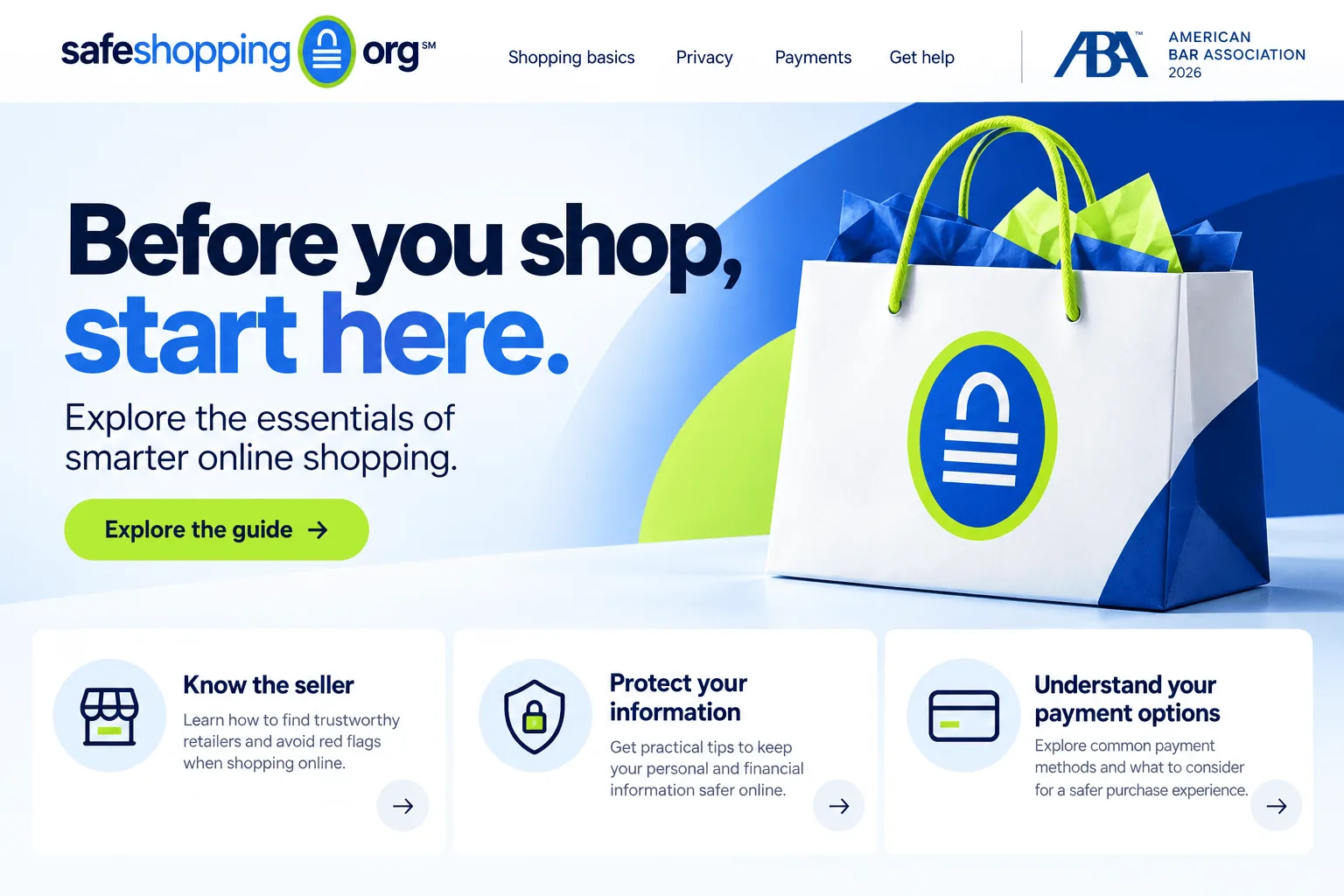 Before you shop, start here. — American Bar Association · SafeShopping.org