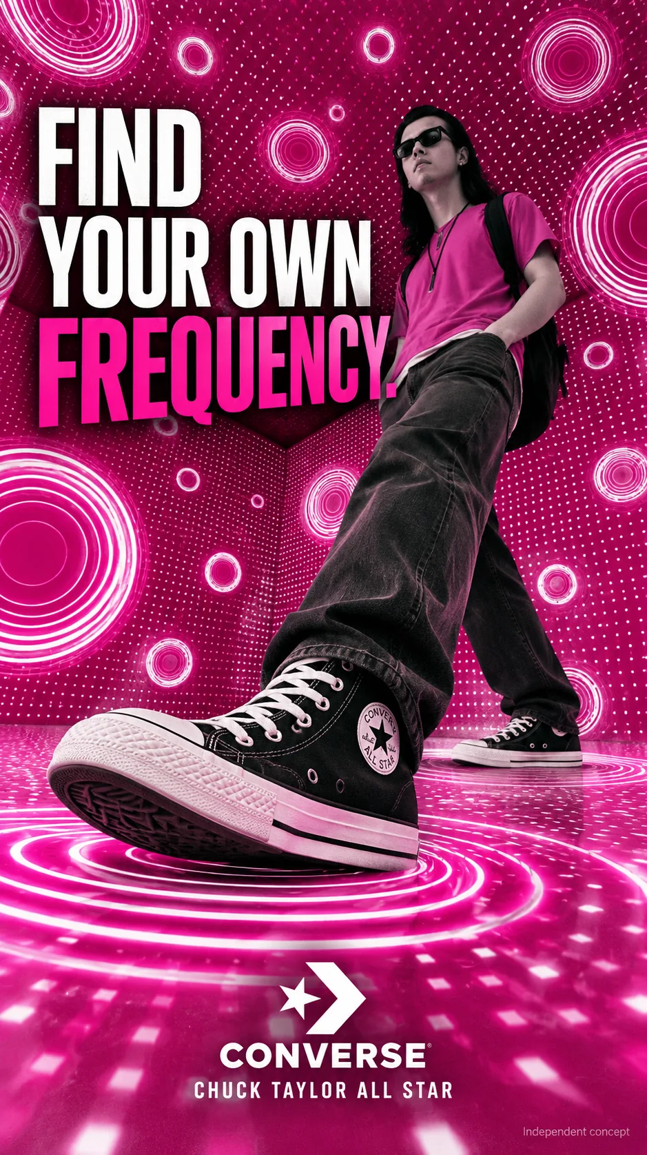 Find Your Own Frequency, Vertical poster / social for Converse
