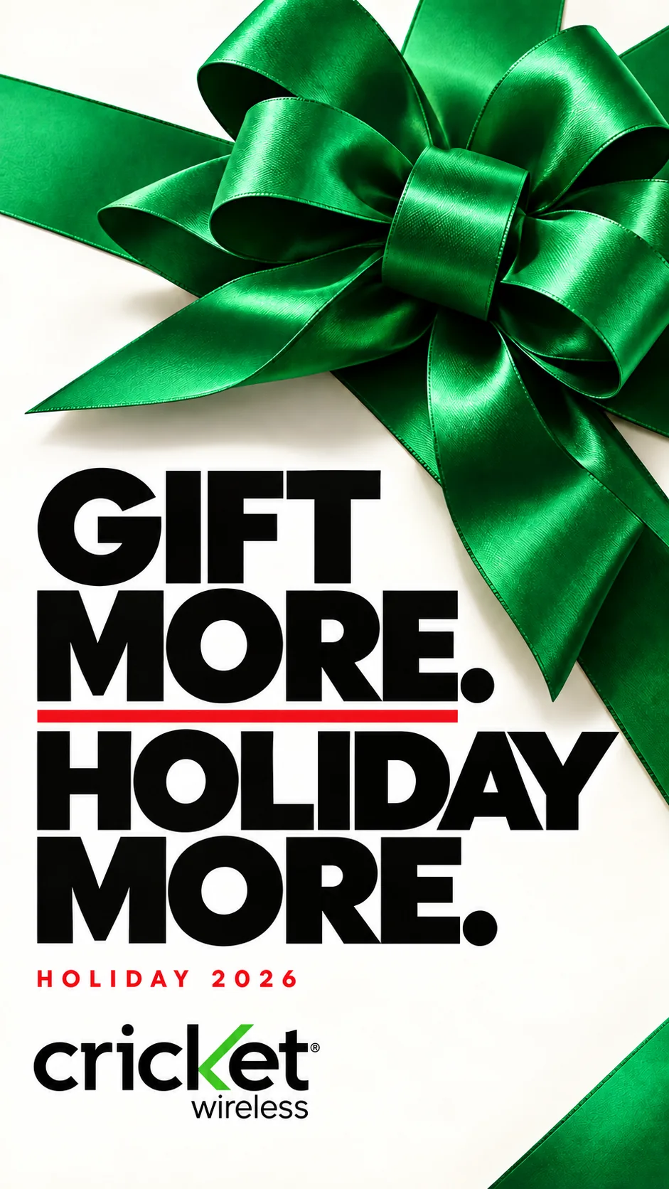 Gift more. Holiday more., Poster for Cricket Wireless