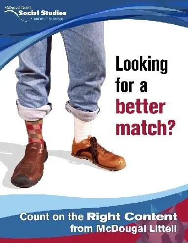 Original McDougal Littell “Looking for a better match?” social studies ad, low-resolution archive file from Kevin Halstead's educational publishing work