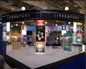 Original McDougal Littell literature trade show exhibit photograph, archive image of the convention booth