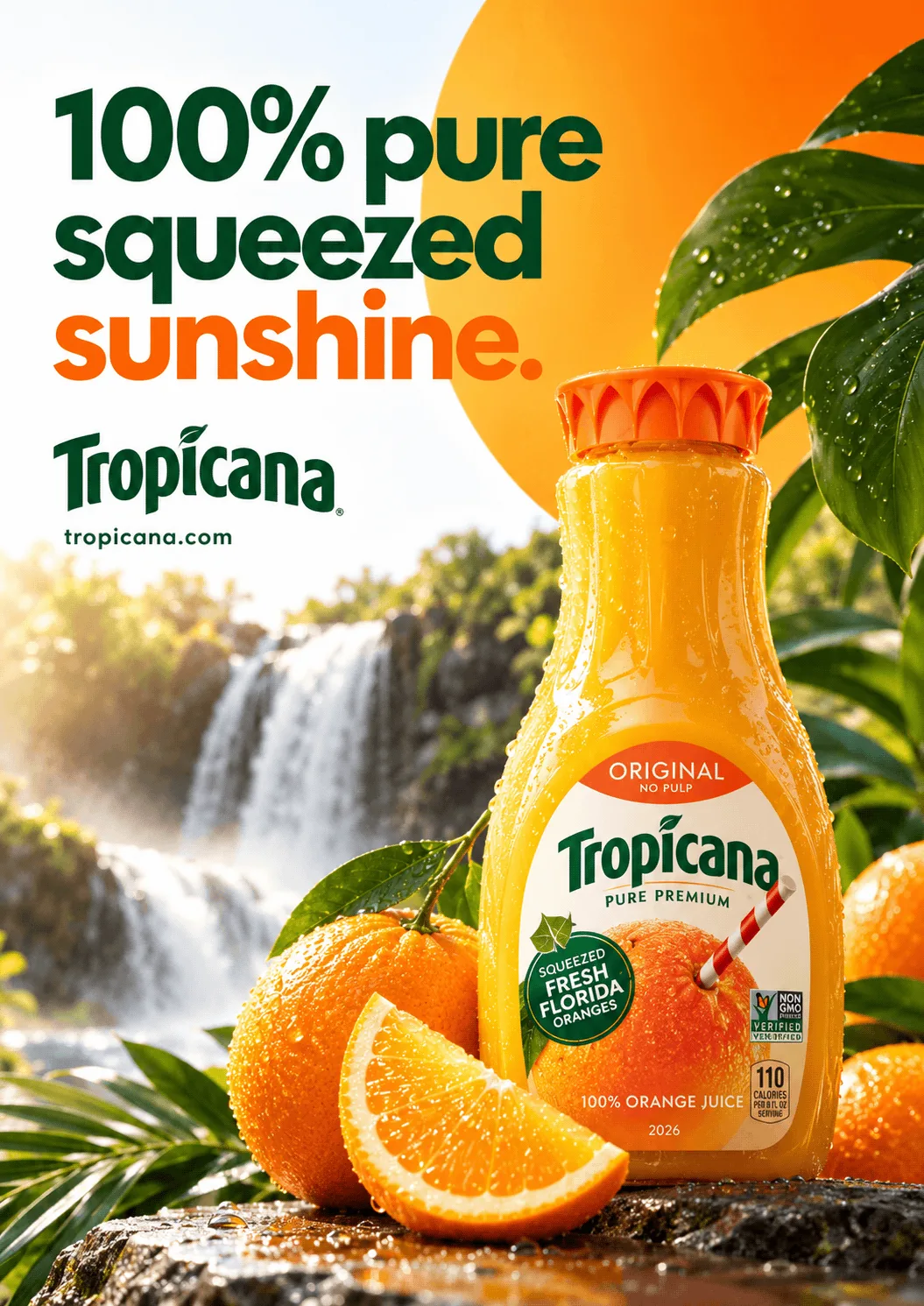 100% pure squeezed sunshine. — Tropicana · Pure Premium